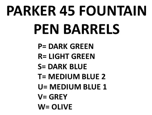 PARKER 45 FOUNTAIN PEN BARRELS